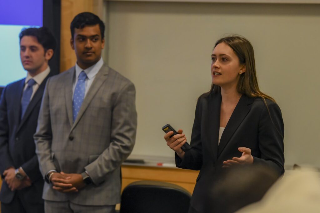 Female business student presenting